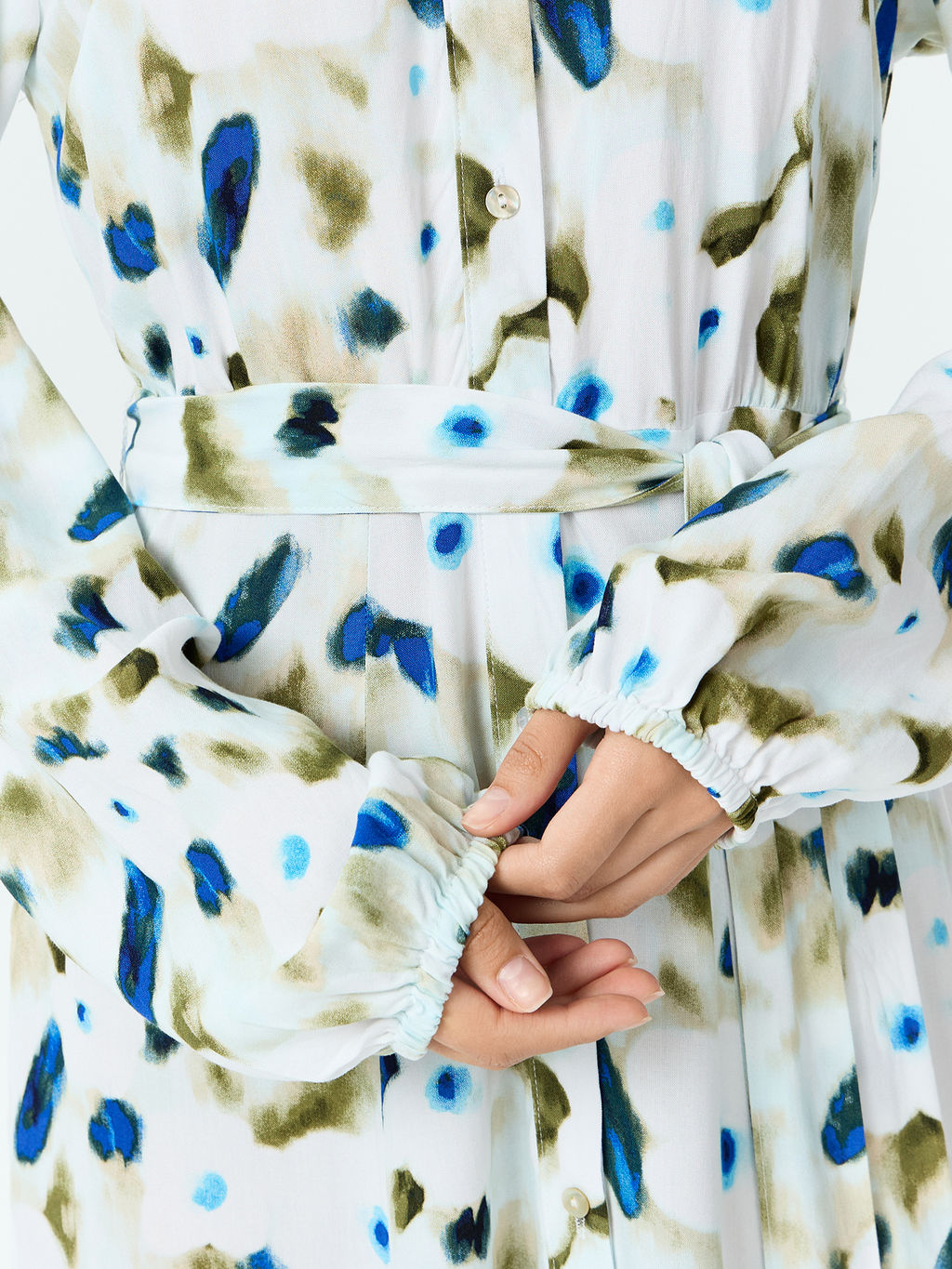 Платье рубашка женское с акварельным принтом - Mark formelle фото 4