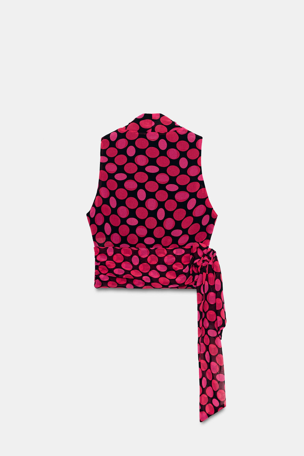 TOP LUNARES LAZO / Negro / Fucsia