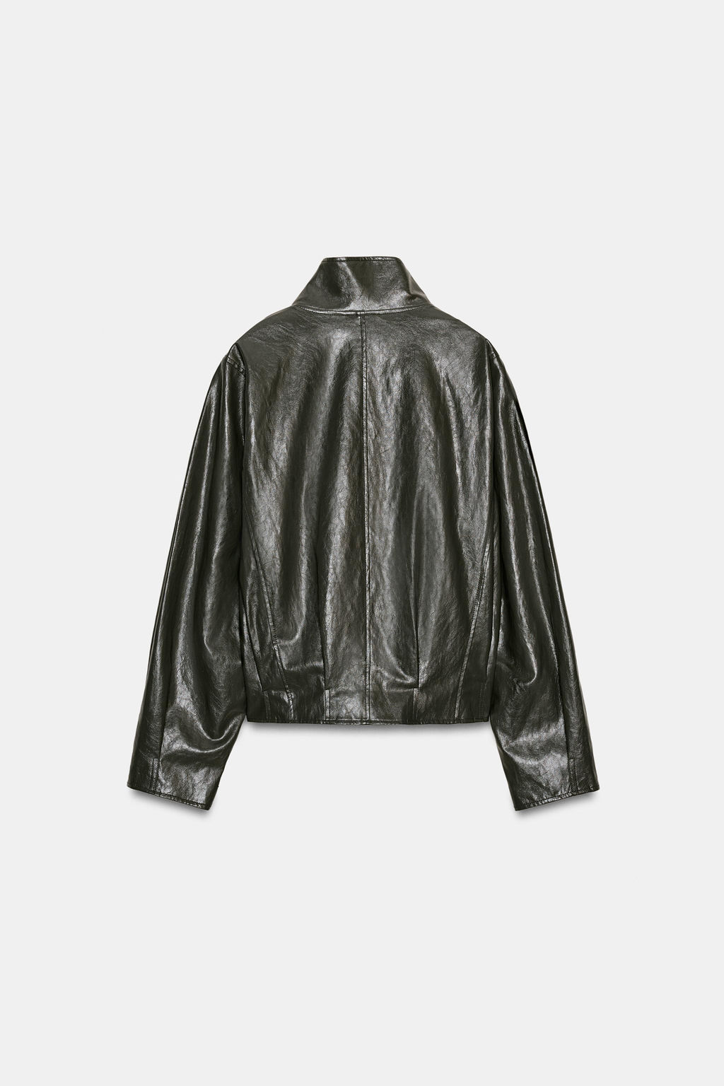 CHAQUETA EFECTO PIEL ZW COLLECTION / Gris - Zara фото 9