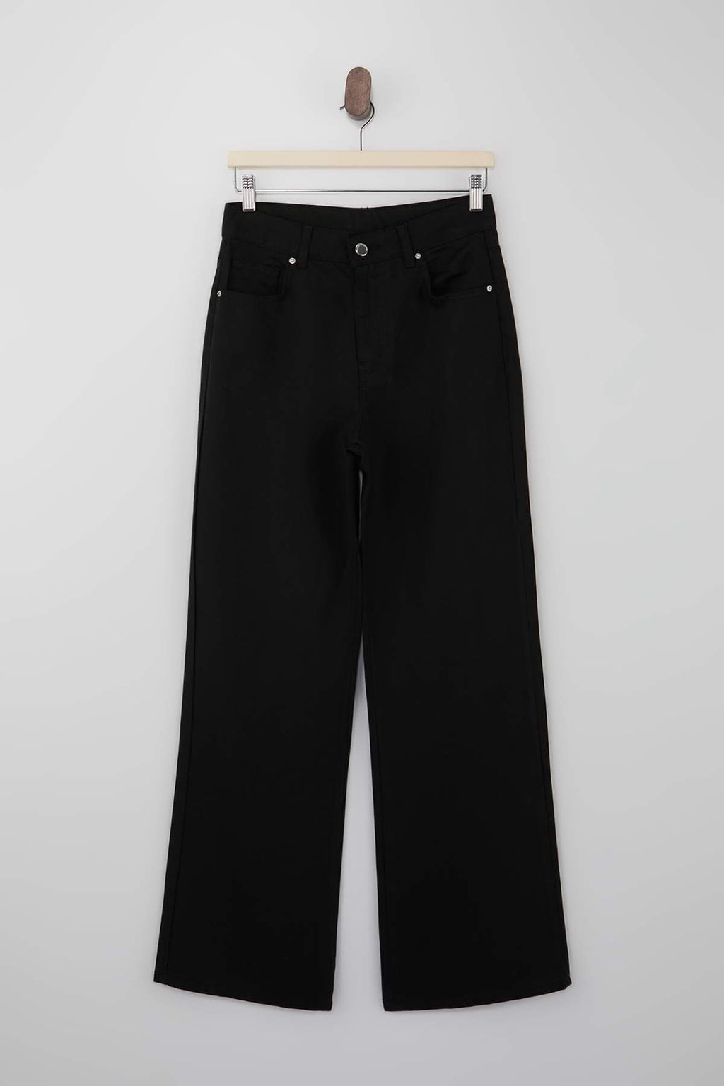 Siyah SOLMAYAN SIYAH Tencel Yuksek Bel Uzun Boy Wide Leg Jeans TWOSS26JE00082 - Trendyolmilla фото 5