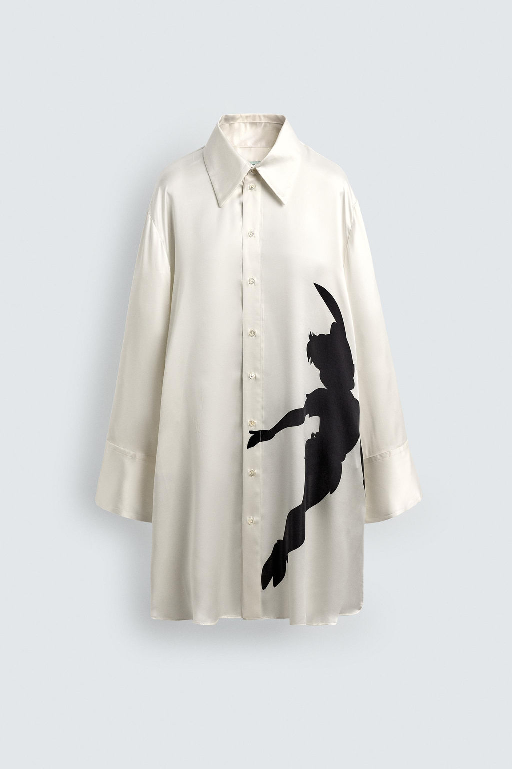 100% SILK PETER PAN PRINT SHIRT HARRY LAMBERT FOR ZARA X DISNEY  фото 3