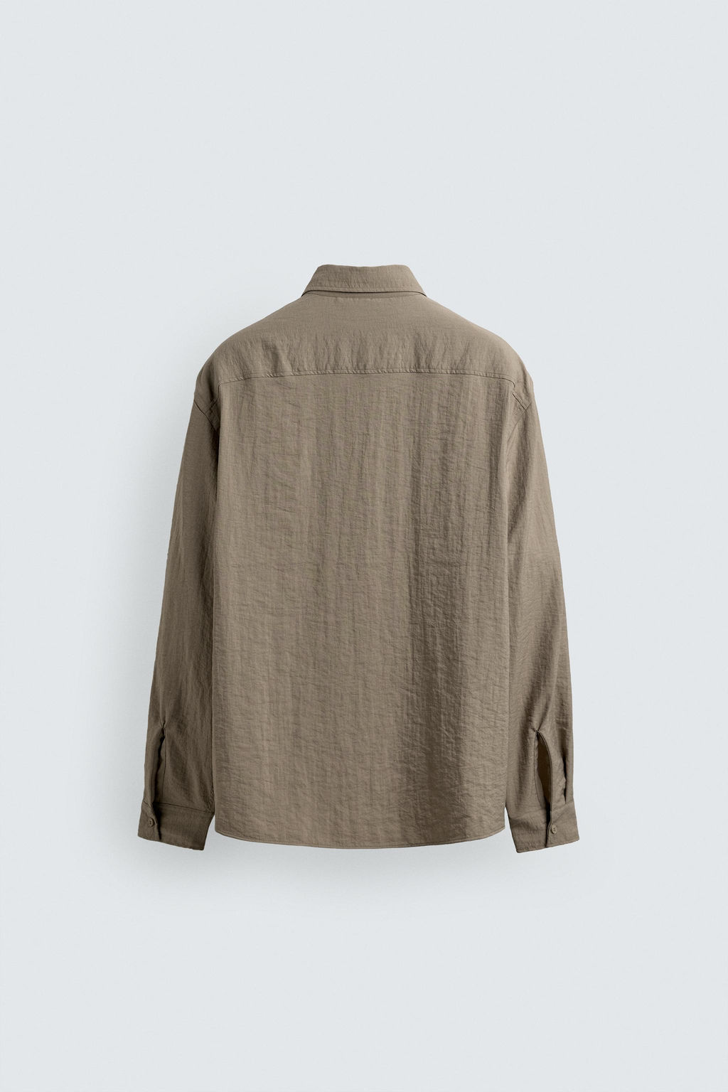 CAMISA RELAXED FIT EFECTO ARRUGADO / Beige - Zara фото 7