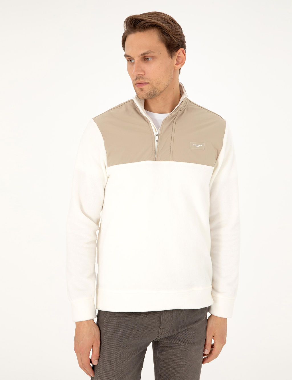 Ekru Regular Fit Sweatshirt - Pierre cardin фото 3