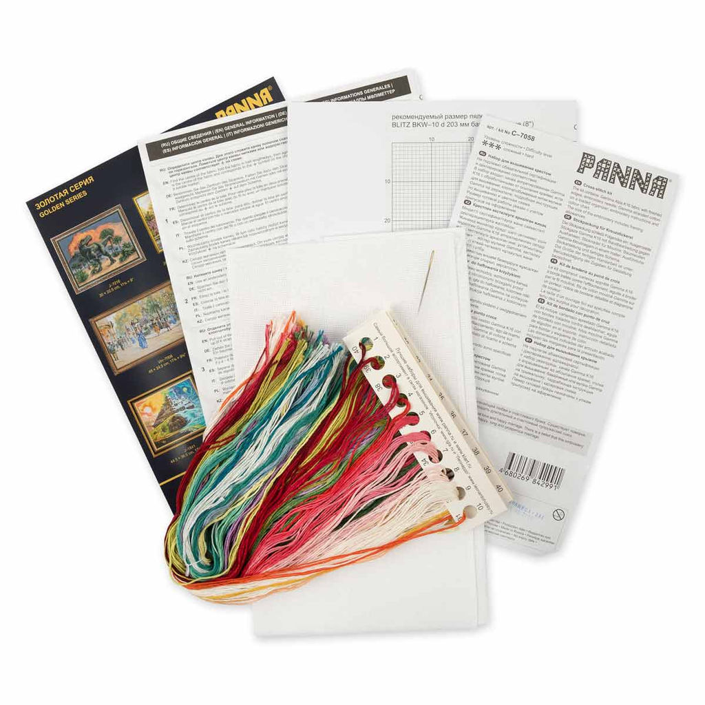Набор для вышивания PANNA Золотая серия C-7058 Пионы в шляпной коробке 33 х 32 см