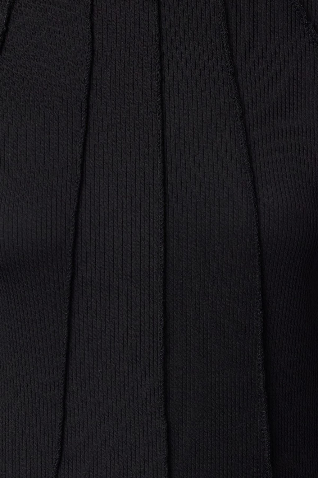 Siyah Fitted Fermuarl? Bisiklet Yaka Biye Detayl? Fitilli Esnek Orme Bluz TWOAW25BZ00154
