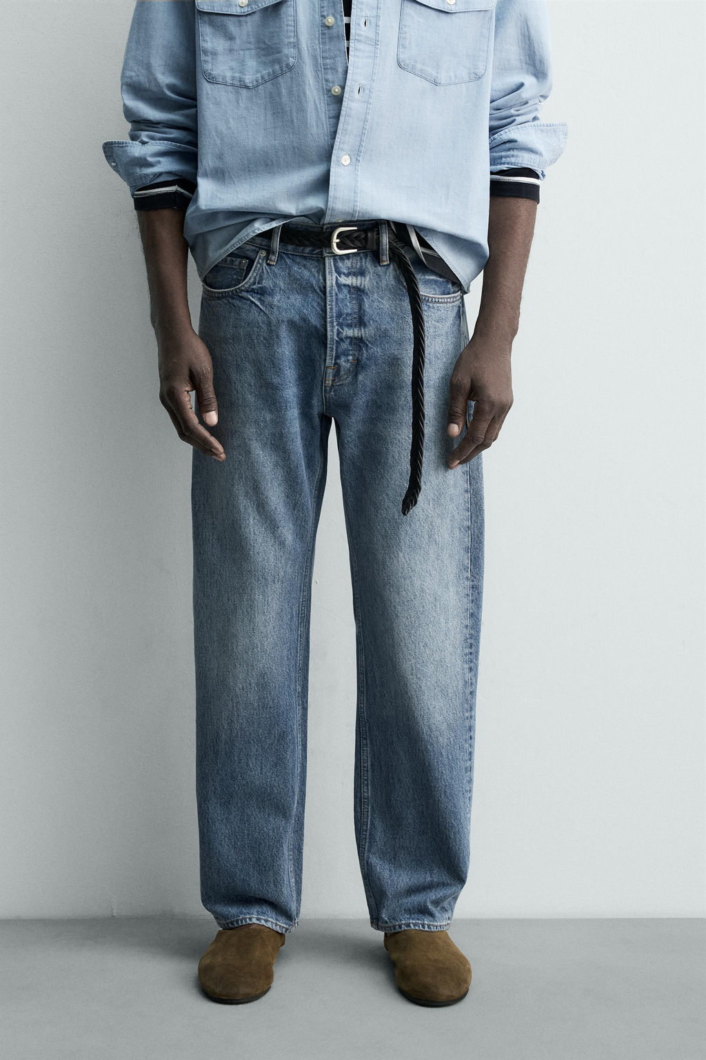 JEANS STRAIGHT FIT AARON LEVINE X ZARA / Azul medio  фото 2