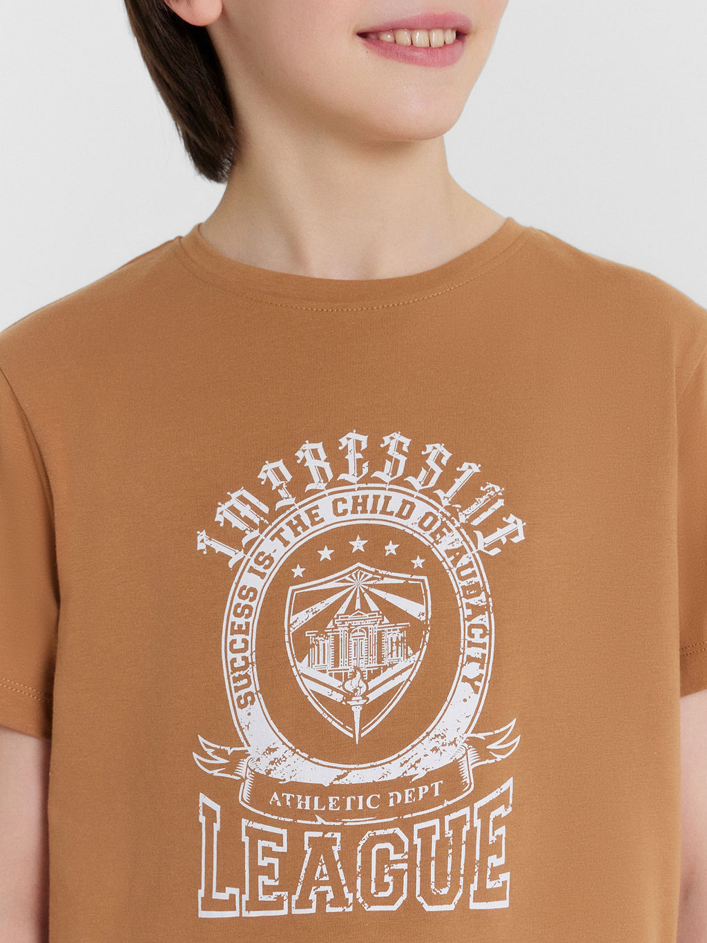 Комплект домашний для мальчиков коричневый с принтом Mark Formelle