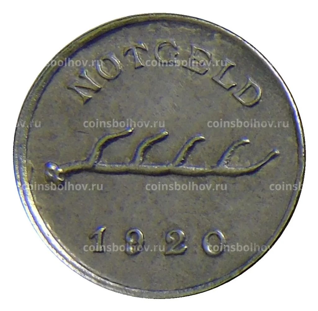 Монета 1 пфенниг 1920 года Германия Нотгельд Мергентхайм