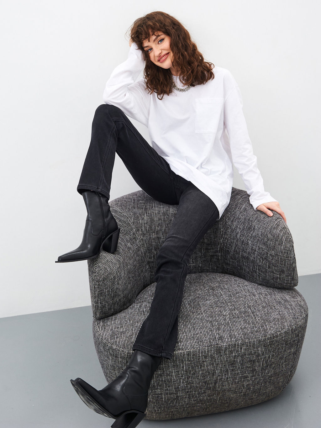 Утепленные женские джинсы широкого кроя на флисе - Mossmore фото 20