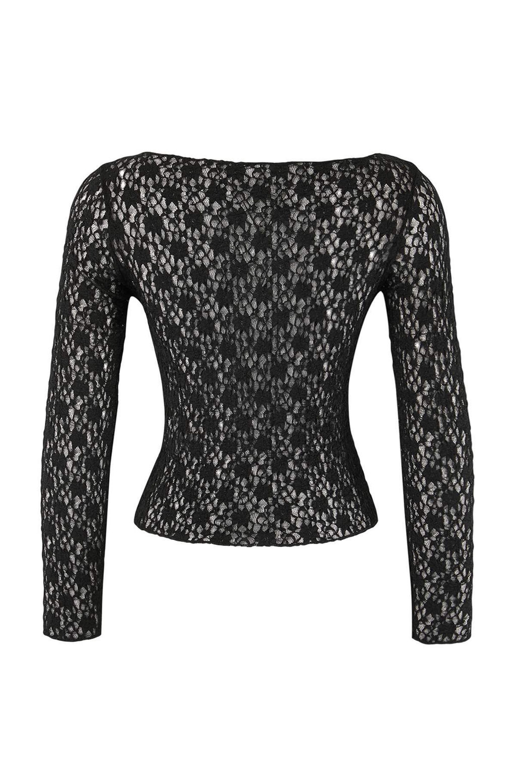 Siyah Fitted/Vucuda Oturan Uzun Kollu Dantel Orme Bluz TWOSS26BZ00441 - Trendyolmilla фото 6