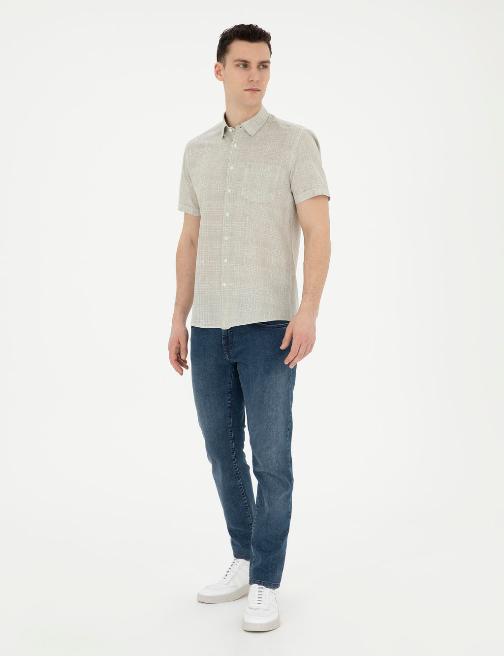 Haki Regular Fit K_sa Kollu G_mlek - Pierre cardin фото 4