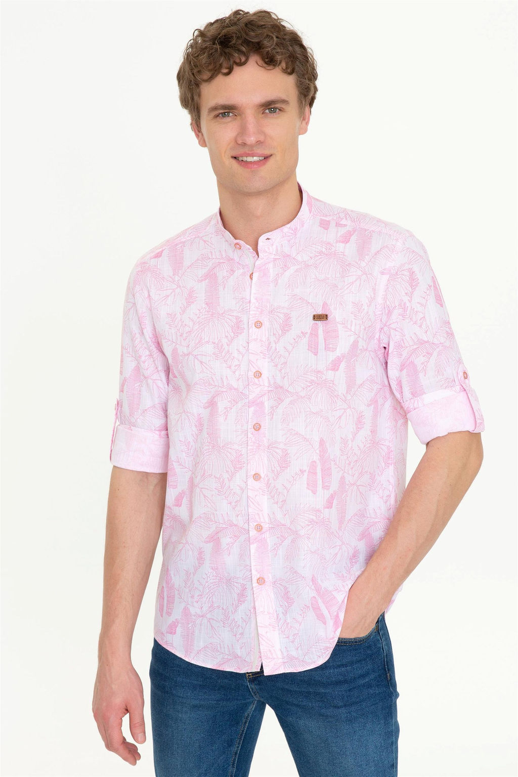 U. S. Polo Assn Мужская пудровая рубашка с длинным рукавом - U.s. polo assn фото 10