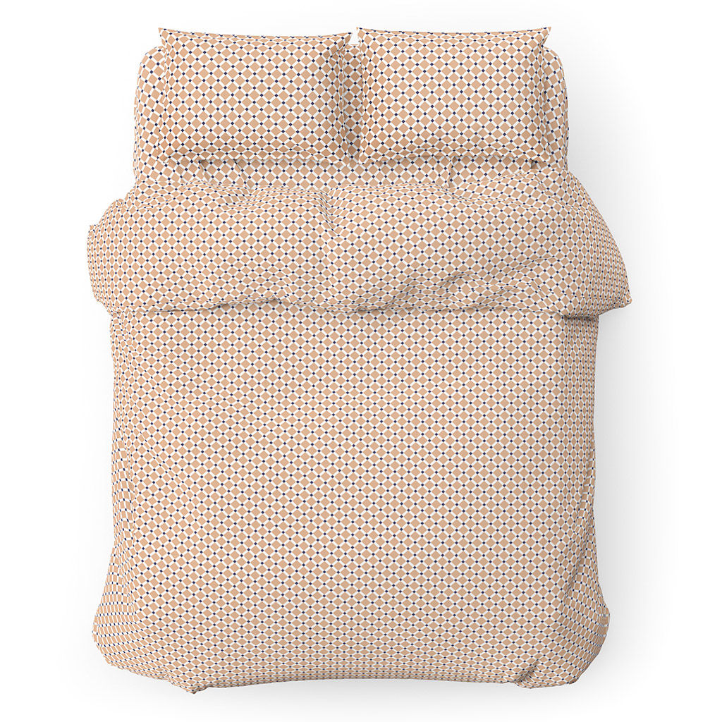 Пододеяльник на кнопках 2-х спальный "Виши, бежевый" 175х215см, поплин "Комфорт" 115г/м2, хлопок 100%, упаковка "классическая" ПВХ 28х41см "Домашняя мода" (Россия)