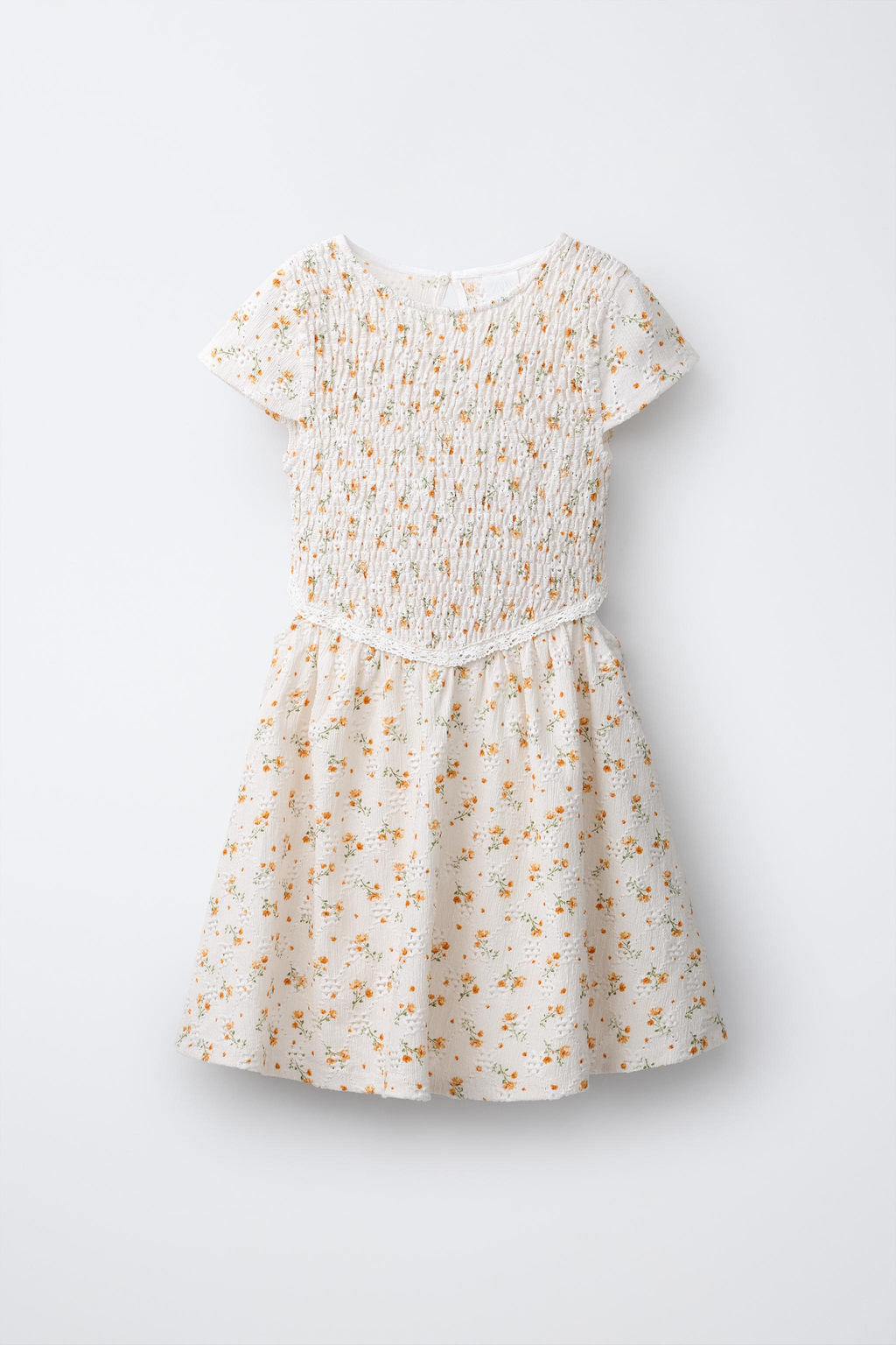 VESTIDO NIDO DE ABEJA FLORES / Crudo - Zara фото 3