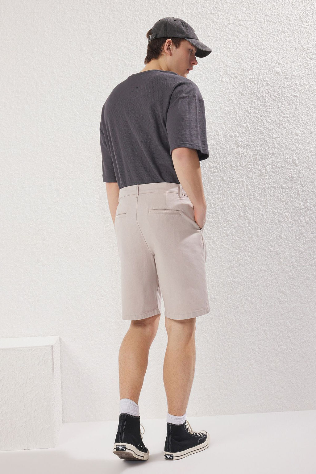 TRENDYOL MAN Erkek Tas Regular Fit Brit Kapamal? Gabardin Sort & Bermuda TMNSS25SR00012 - Trendyolmilla фото 4