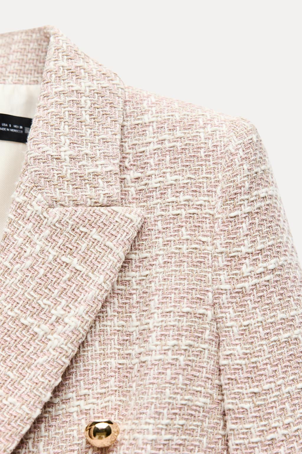 TEXTURED DOUBLE-BREASTED BLAZER - Zara фото 4
