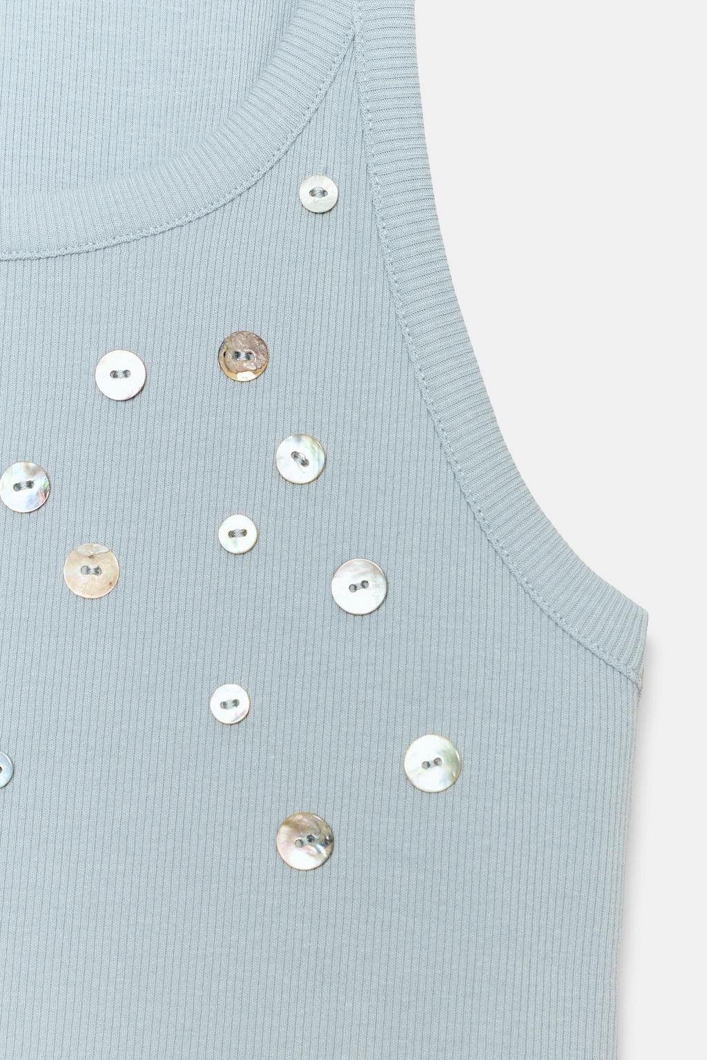 TOP RIB BOTONES / Gris / Azul - Zara фото 4