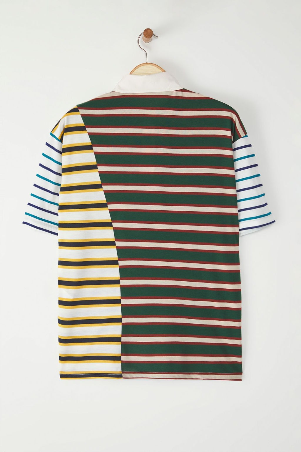 TRENDYOL MAN Cok Renki Oversize/Genis Kesim Cizgili Polo Yaka T-shirt TMNSS25PO00038 - Trendyolmilla фото 8