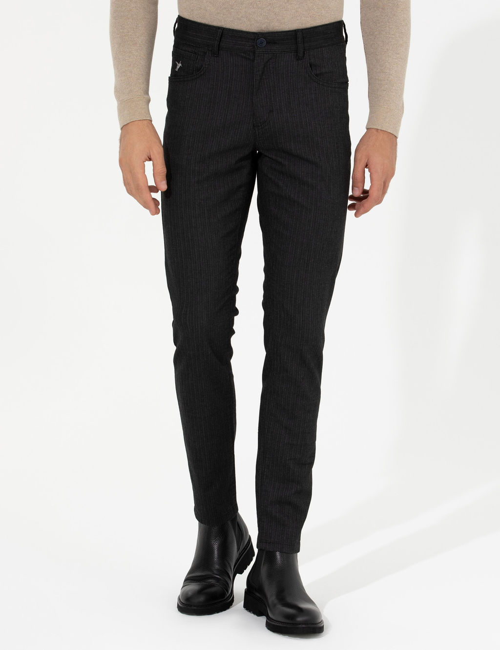 Брюки чинос узкого кроя антрацитового цвета - Cacharel фото 2