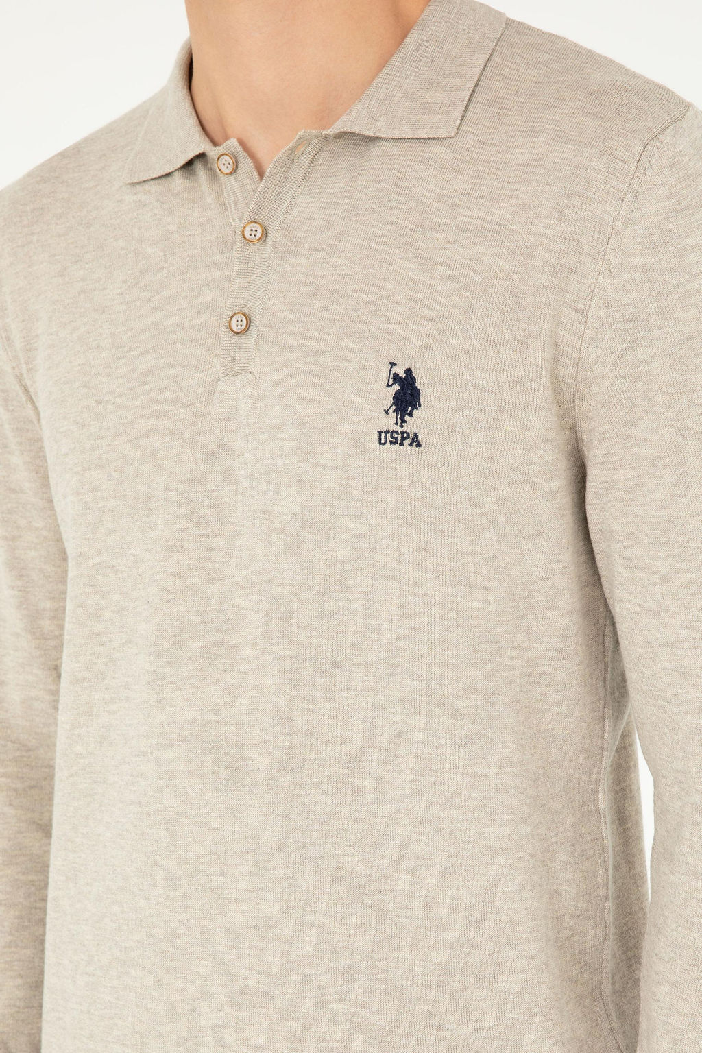 Erkek Slim Fit Polo Yaka Ta_ Melanj Basic Kazak