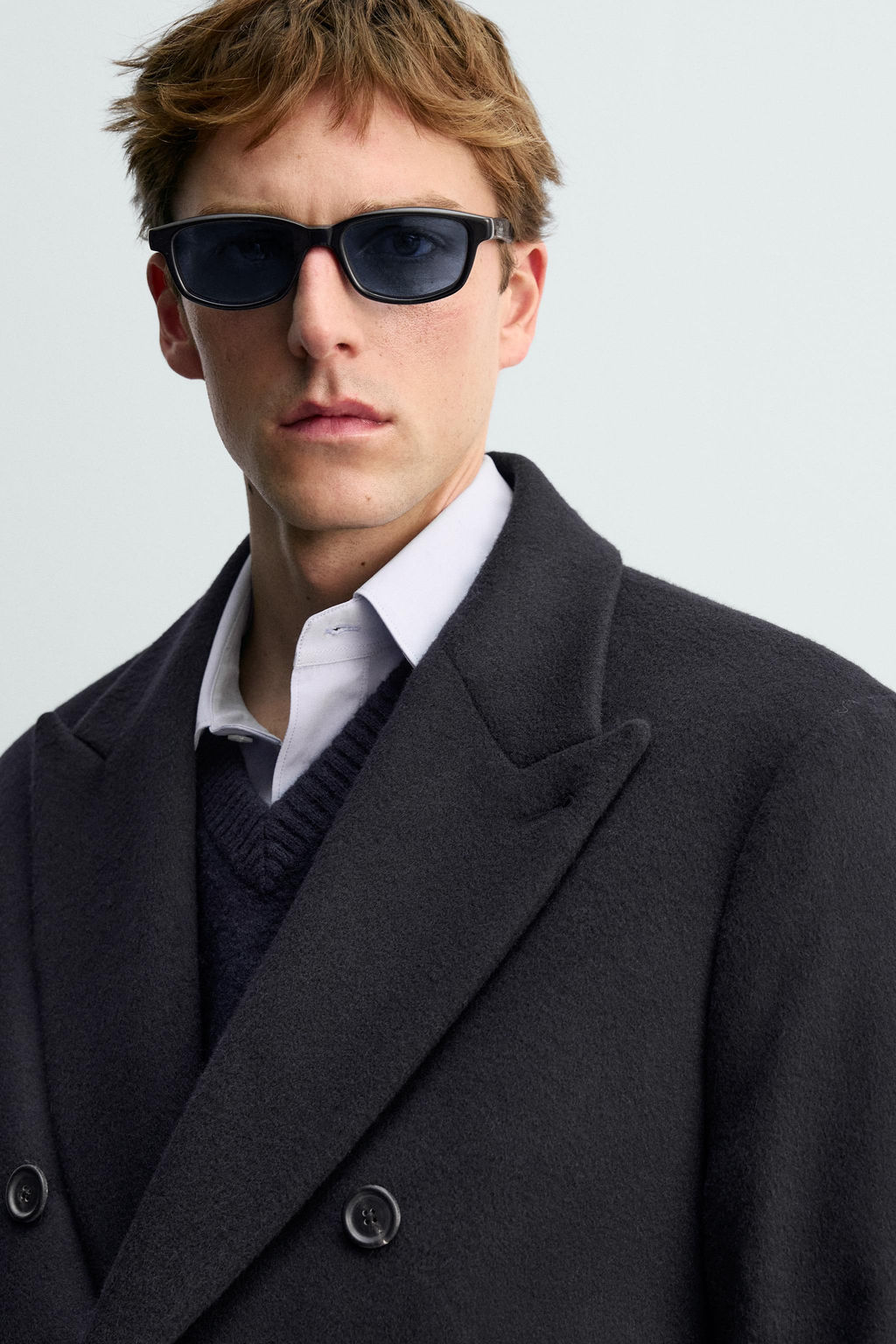 DOUBLE-BREASTED WOOL BLEND COAT AARON LEVINE X ZARA фото 6