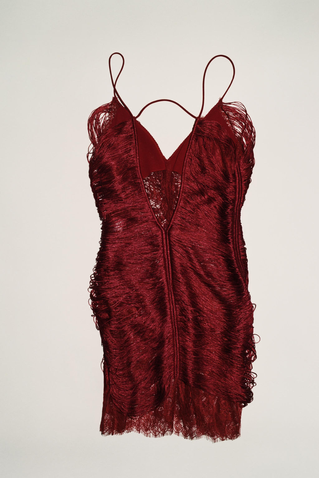 SHORT LACE DRESS WITH FRINGING - Zara фото 6