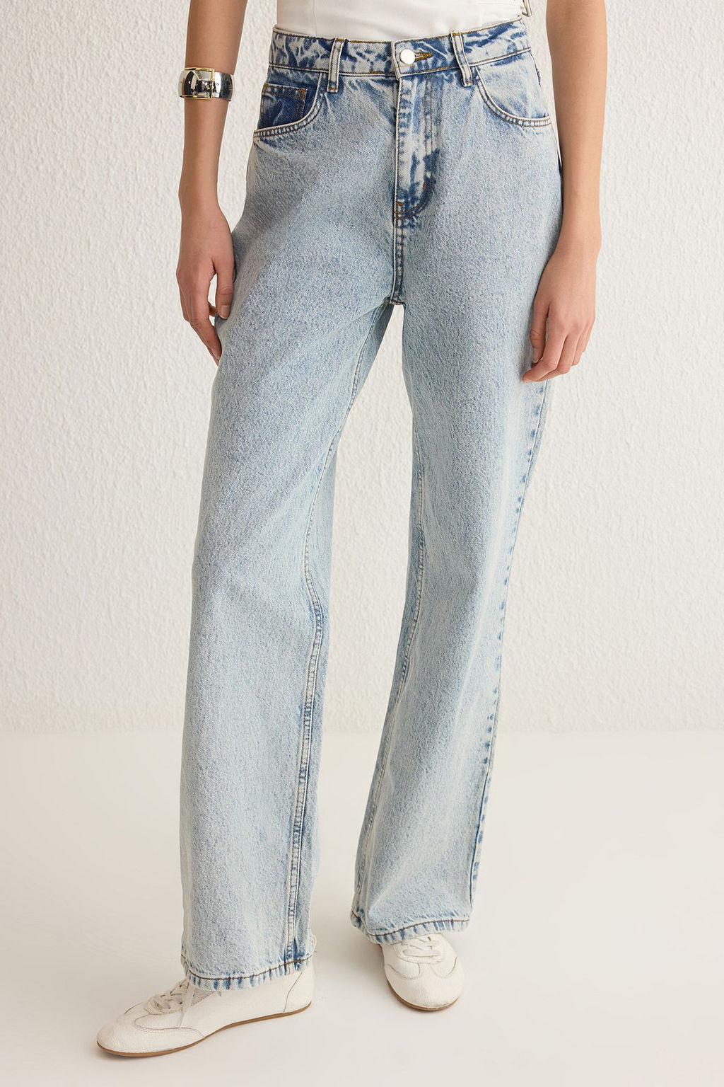 Ac?k Mavi Yuksek Bel Wide Leg Jeans TWOSS25JE00181 - Trendyolmilla фото 3