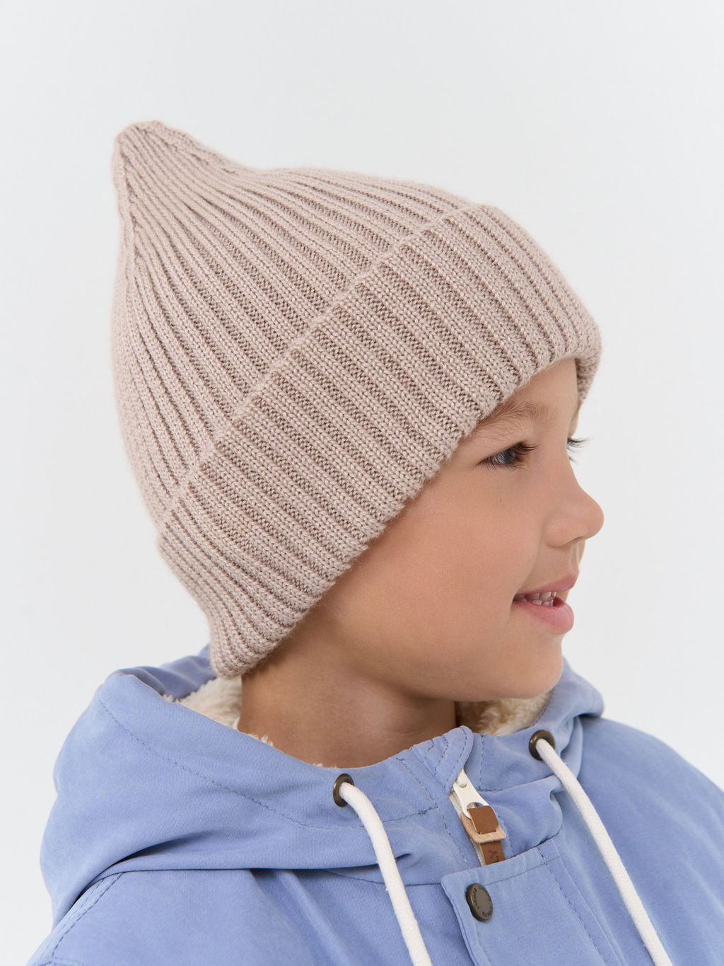 Шапка свечка из смесовой шерсти однослойная Ваниль - Bungly фото 3