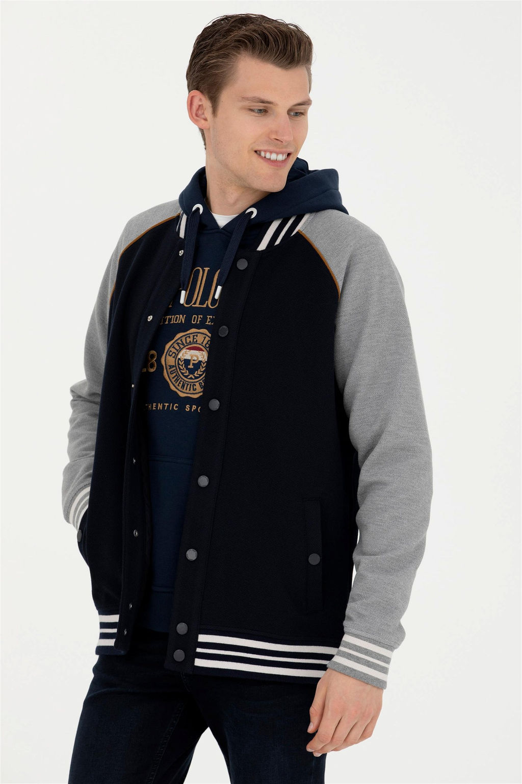 Мужской темно-синий вязаный кардиган - U.s. polo assn фото 3