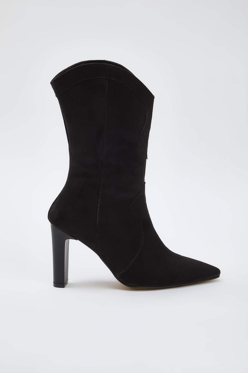 Siyah Suet Sivri Burun Blok Topuklu Kad?n Cizme TAKAW26CZ00016 - Trendyolmilla фото 3