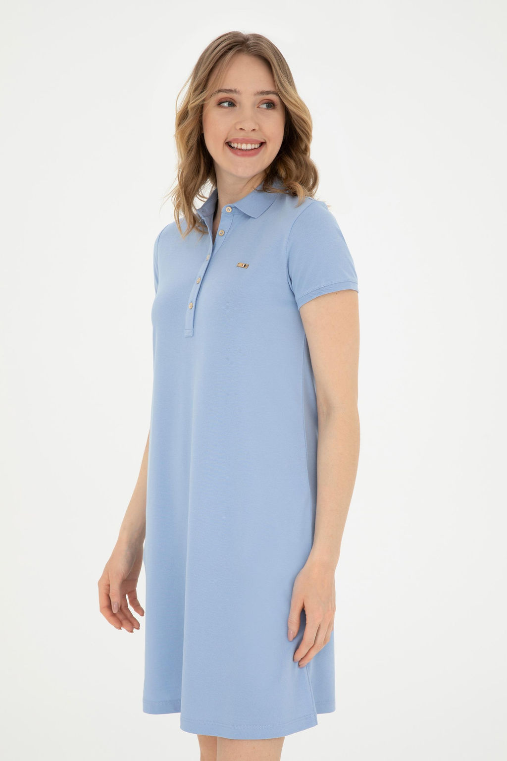Женское голубое трикотажное платье Неожиданная скидка в корзине - U.s. polo assn фото 3
