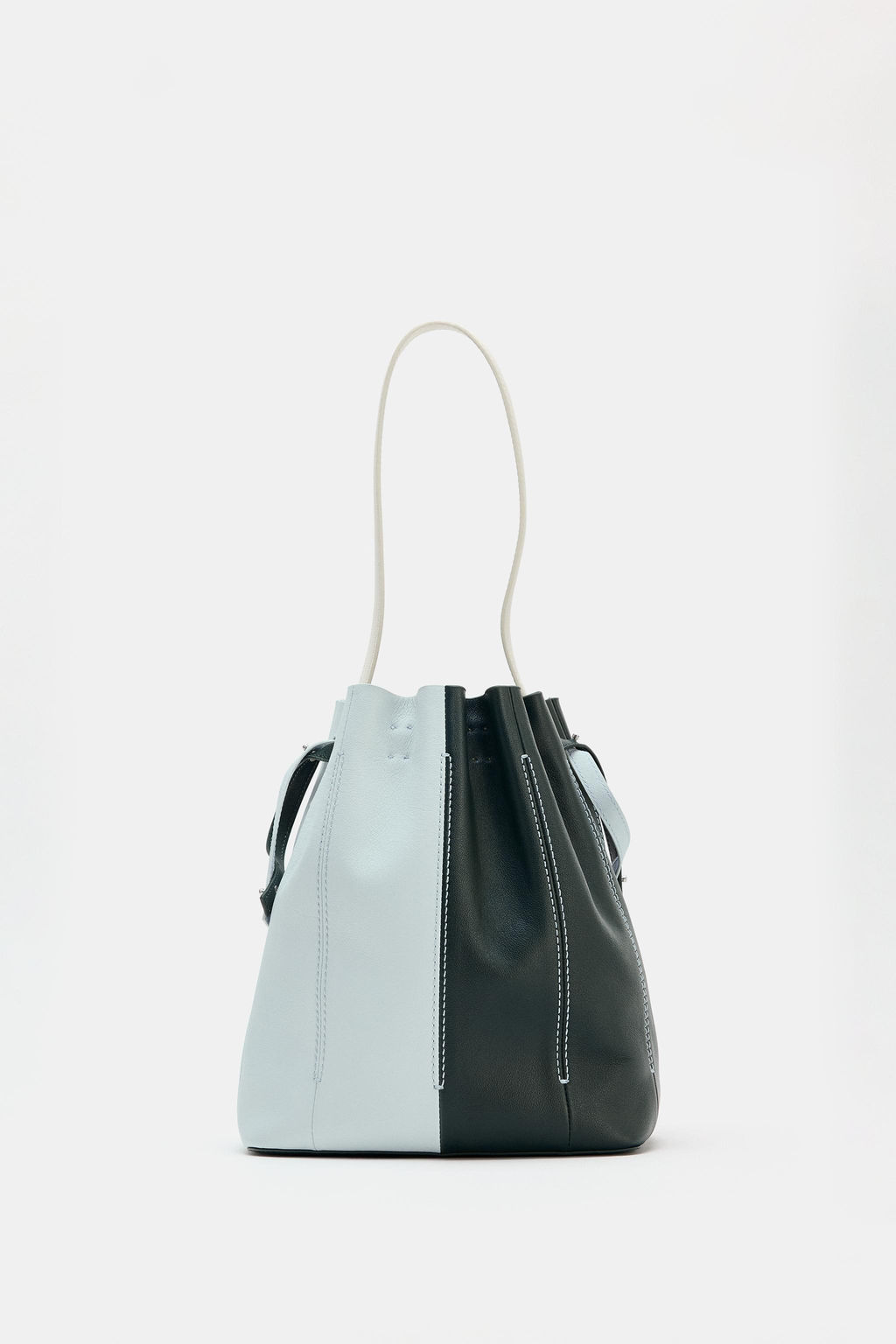 BOLSO DE HOMBRO PIEL COMBINADO / Azul?n - Zara фото 2
