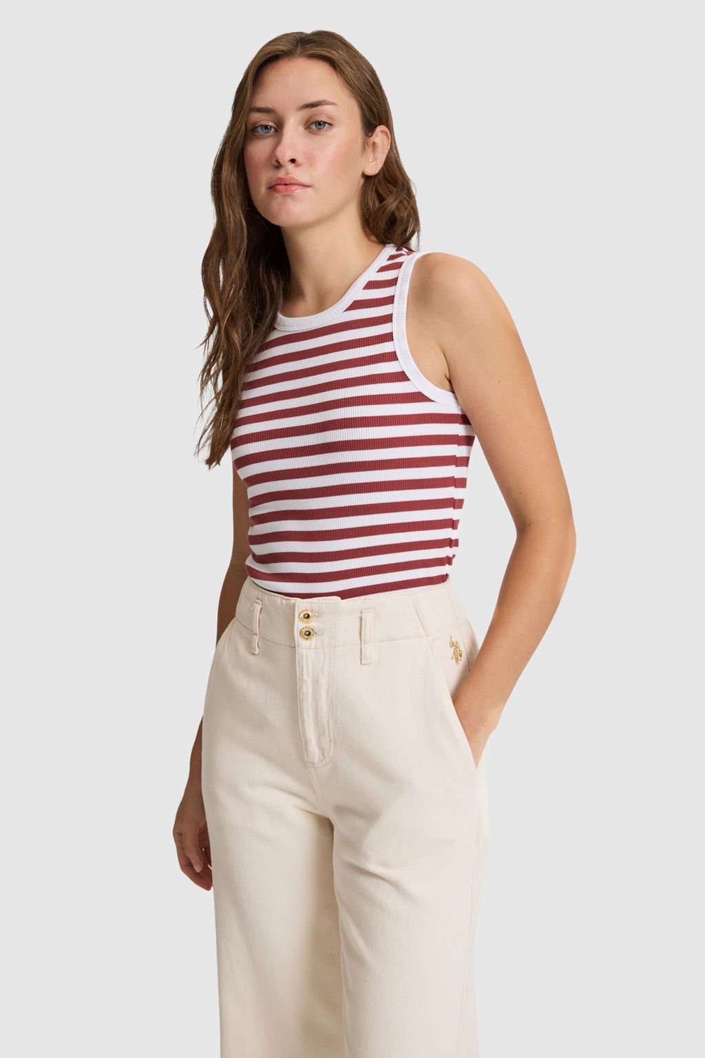 Kad_n Beyaz Bisiklet Yaka Ti__rt - U.s. polo assn фото 5