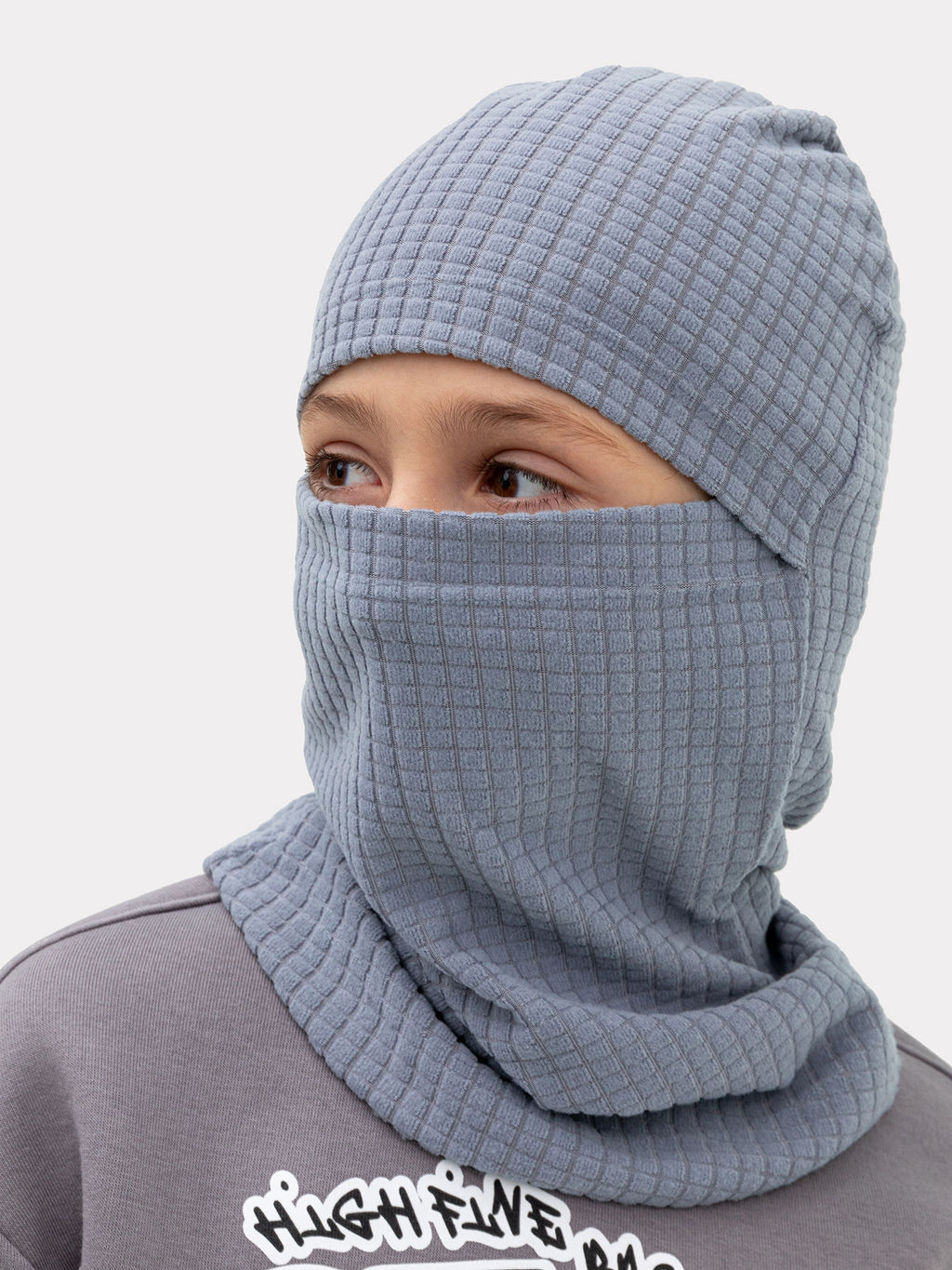Шапка-балаклава детская в сером цвете - Mark formelle фото 2