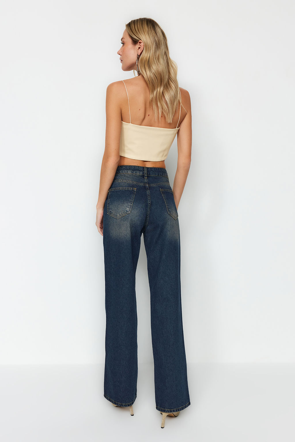 Ac?k Mavi Yuksek Bel Genis Paca Wide Leg Jeans TWOAW24JE00313 - Trendyolmilla фото 7