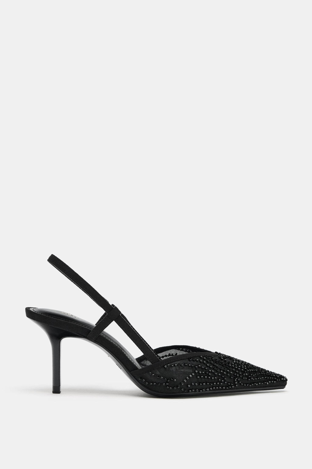 MESH RHINESTONE SLINGBACK SHOES - Zara фото 8
