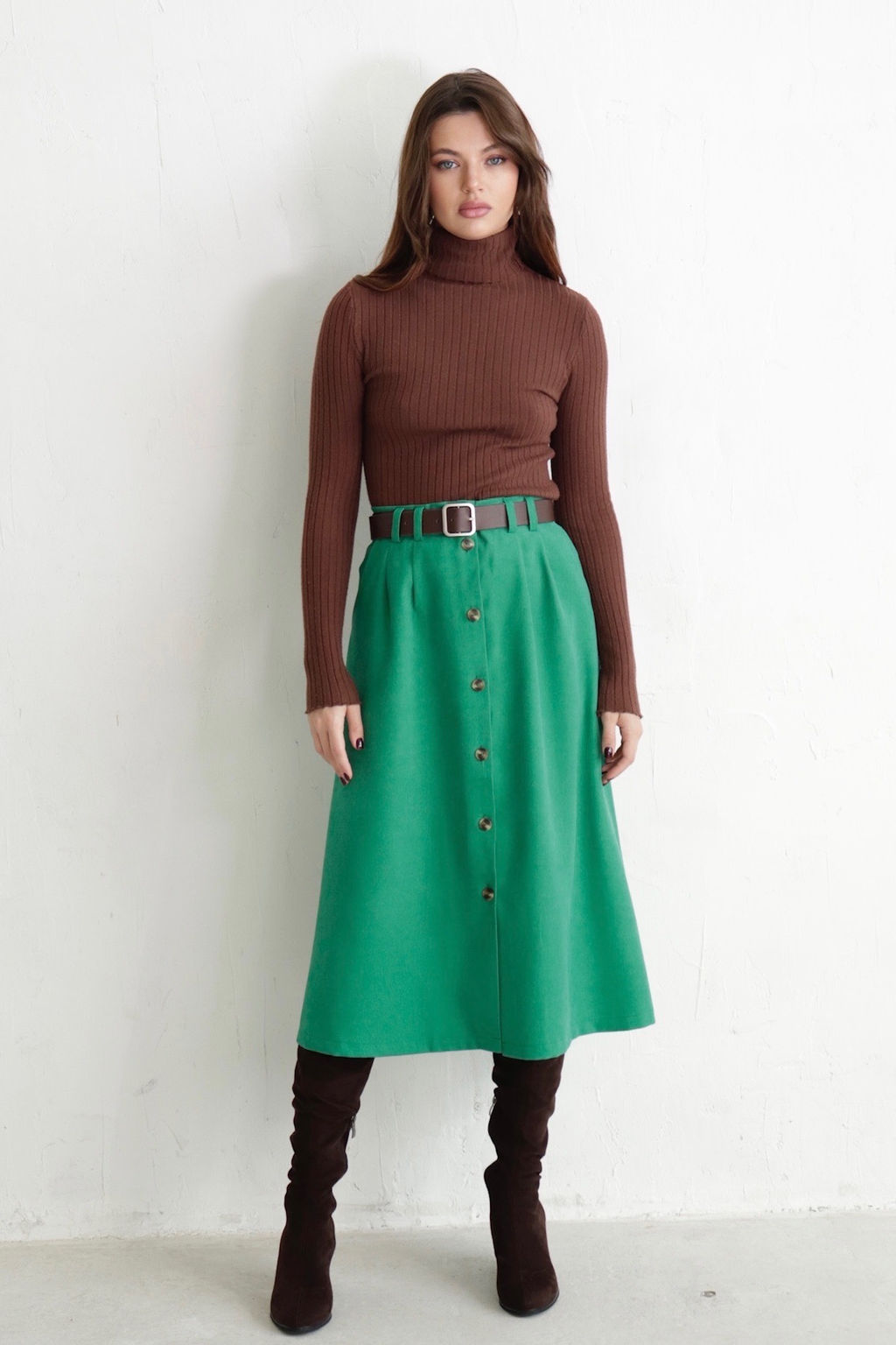 Юбка на пуговицах длины миди - Martichelli фото 25