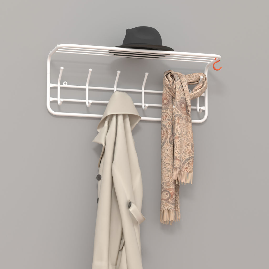 Вешалка с полкой 80см (7) Белый