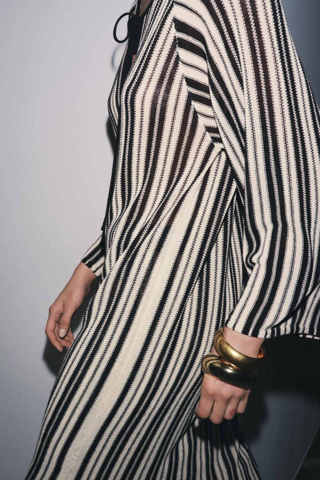 STRIPED KNIT DRESS WITH LINEN - Zara фото 3