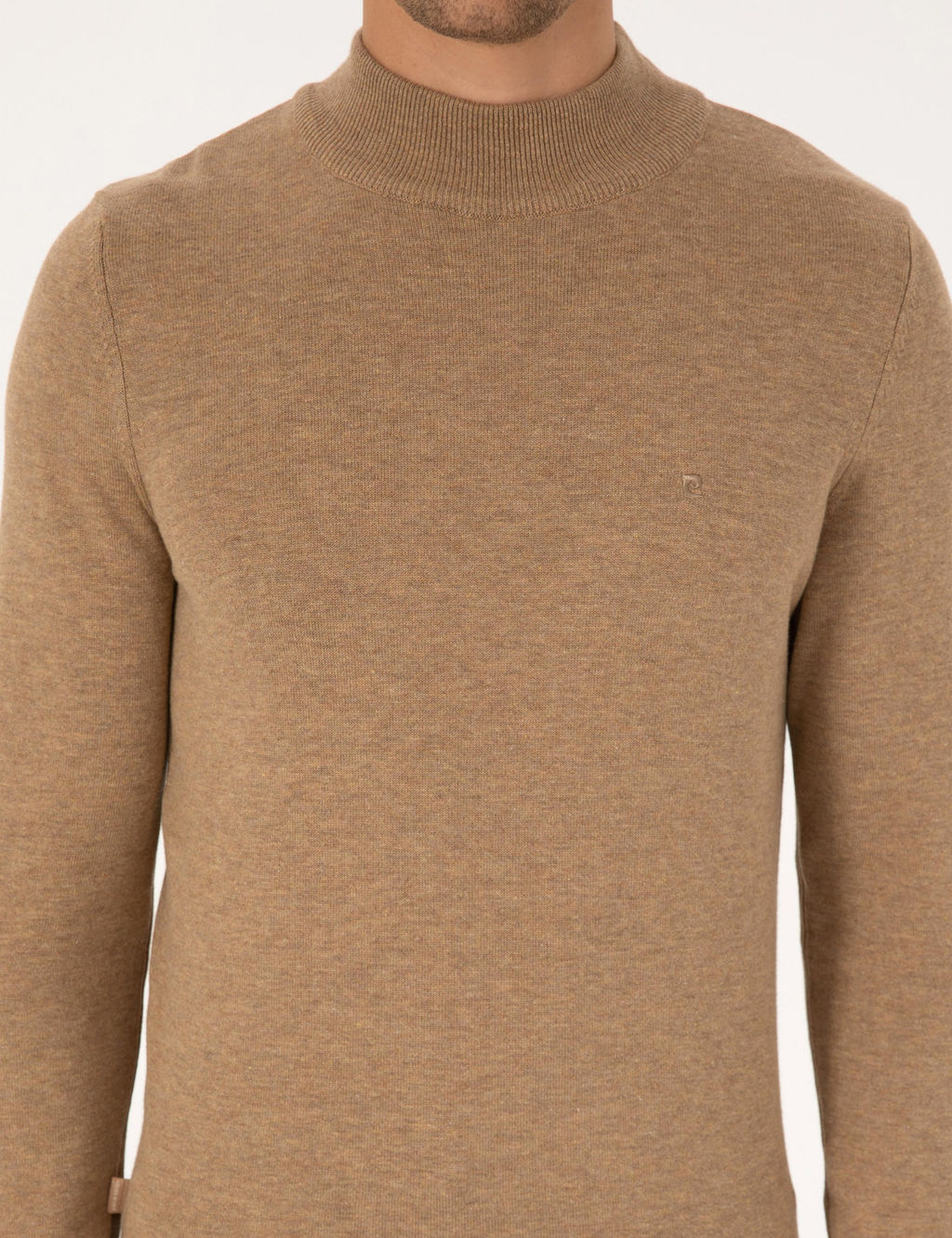 Camel Melanj Slim Fit Yar_m Bal_k__ Yaka Basic Triko Kazak - Pierre cardin фото 6