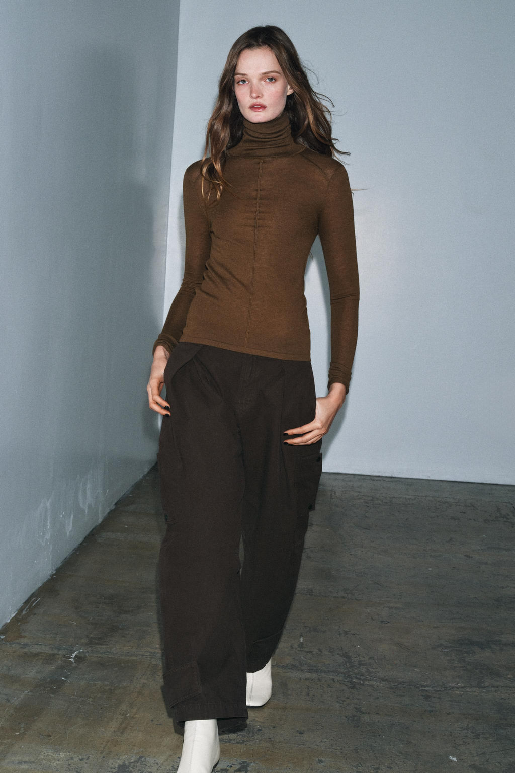 WOOL KNIT HIGH NECK JUMPER - Zara фото 4