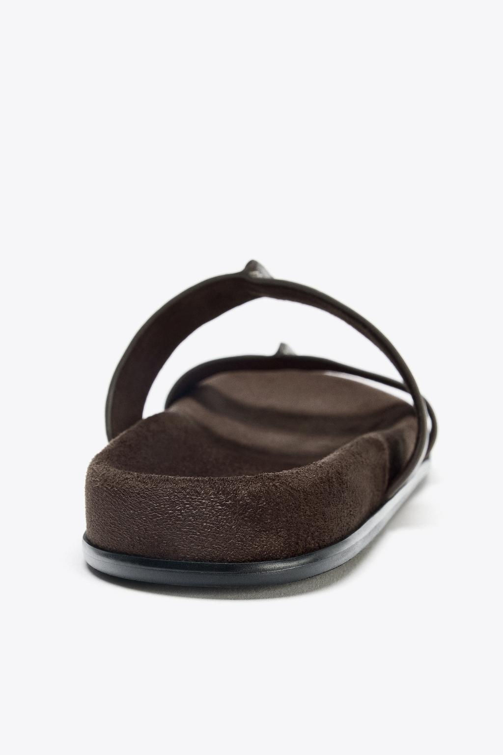 DOUBLE STRAP LEATHER SANDALS - Zara фото 6