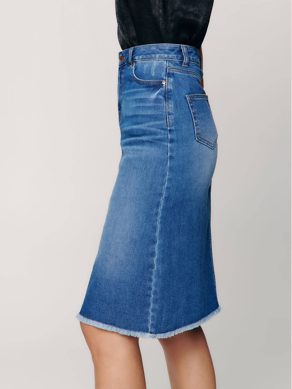 CONTE Джинсовая юбка-midi А-силуэта CON-356 mid blue