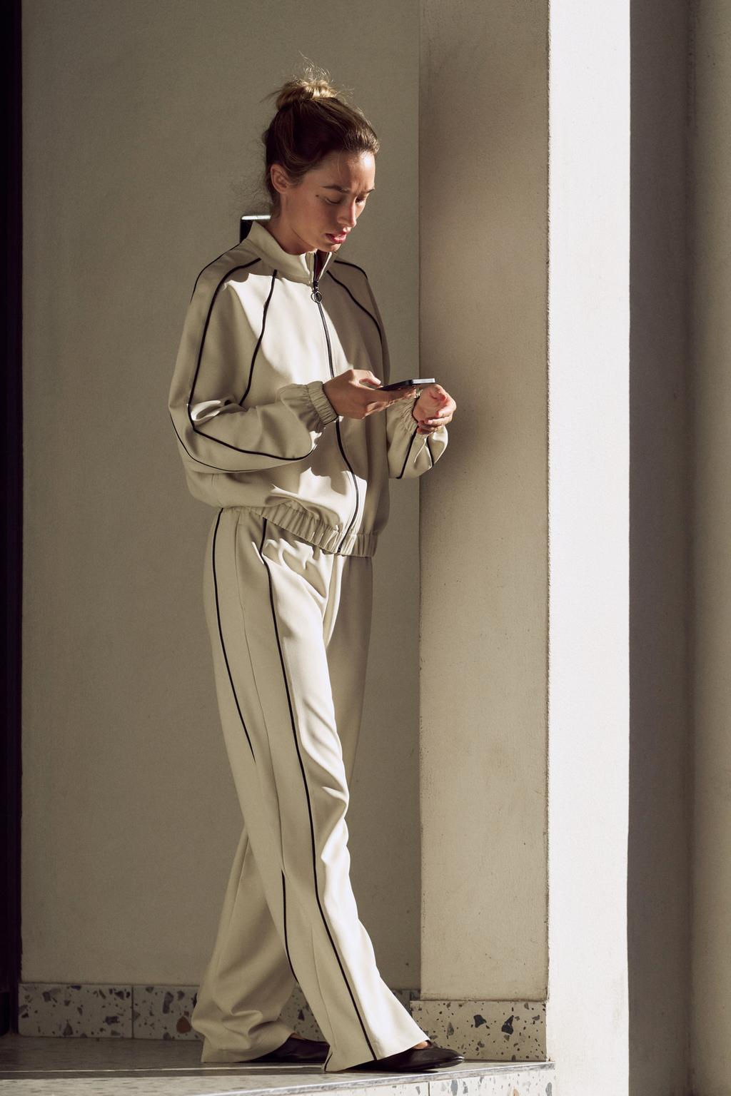 BOMBER JACKET WITH CONTRAST TRIM - Zara фото 2