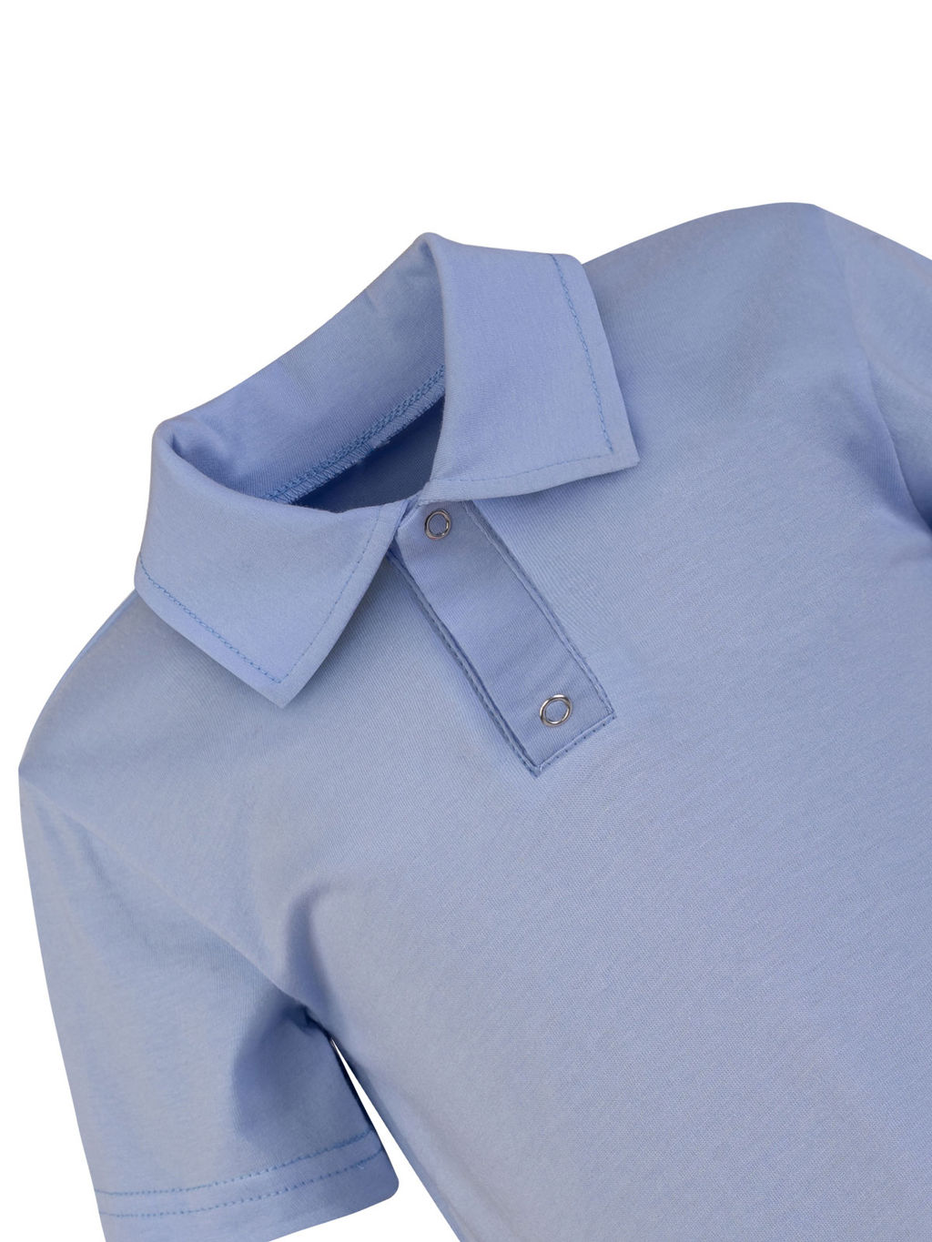 Детская футболка поло голубая 659 (140, 72)