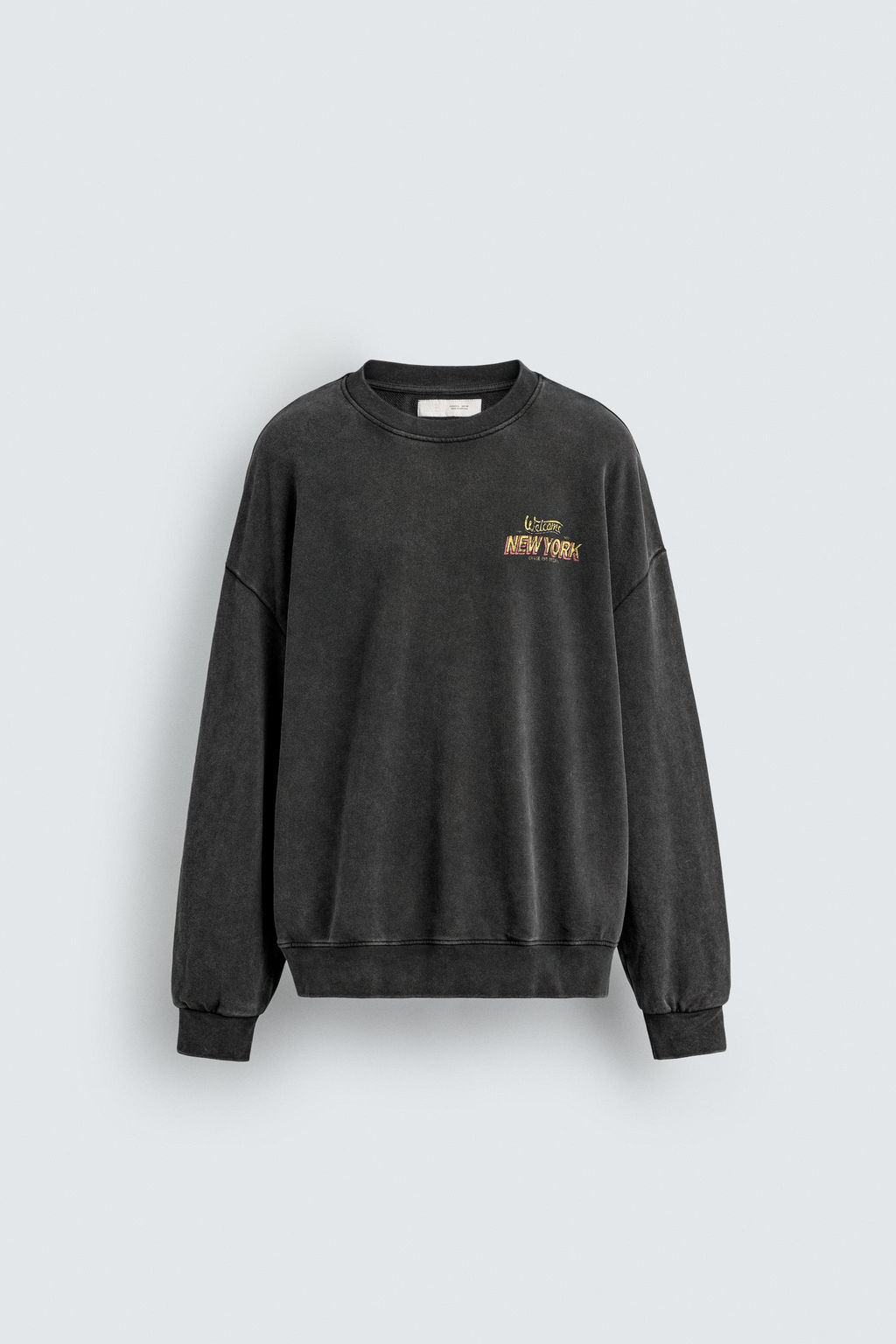 WASHED SWEATSHIRT WITH SLOGAN PRINT - Zara фото 7