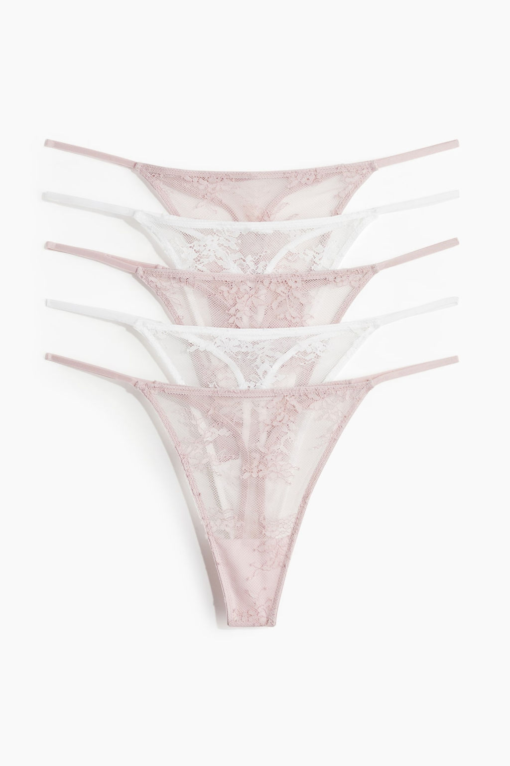 Pack de 5 bragas Thong de encaje