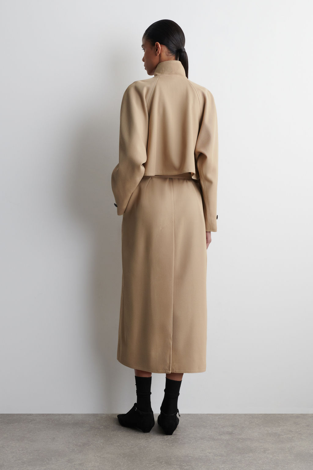 GABARDINA DE TWILL DE LANA CRUZADA