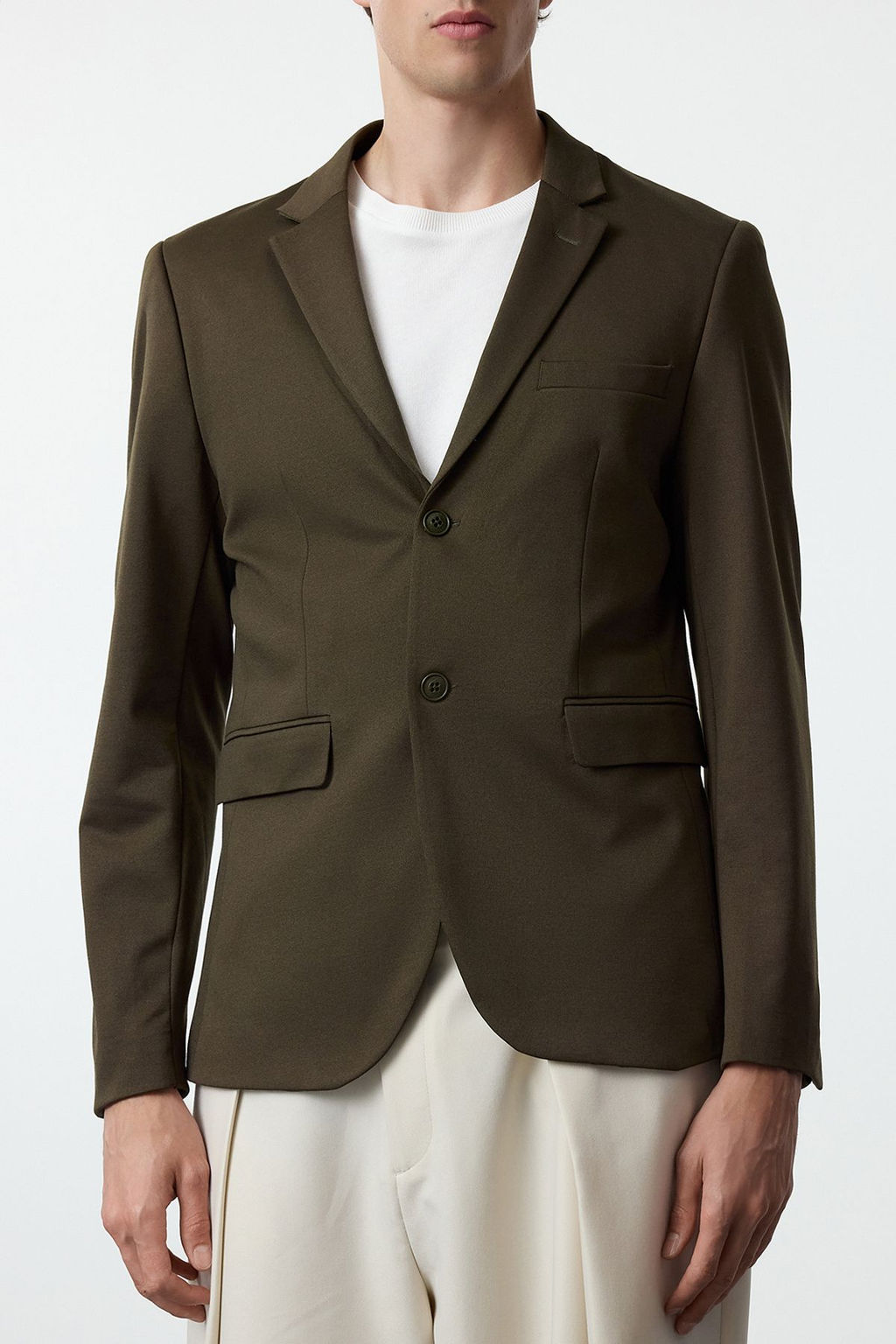 TRENDYOL MAN Haki Slim Fit Orme Esnek Kumasl? Blazer Ceket TMNAW23CE00025 - Trendyolmilla фото 5