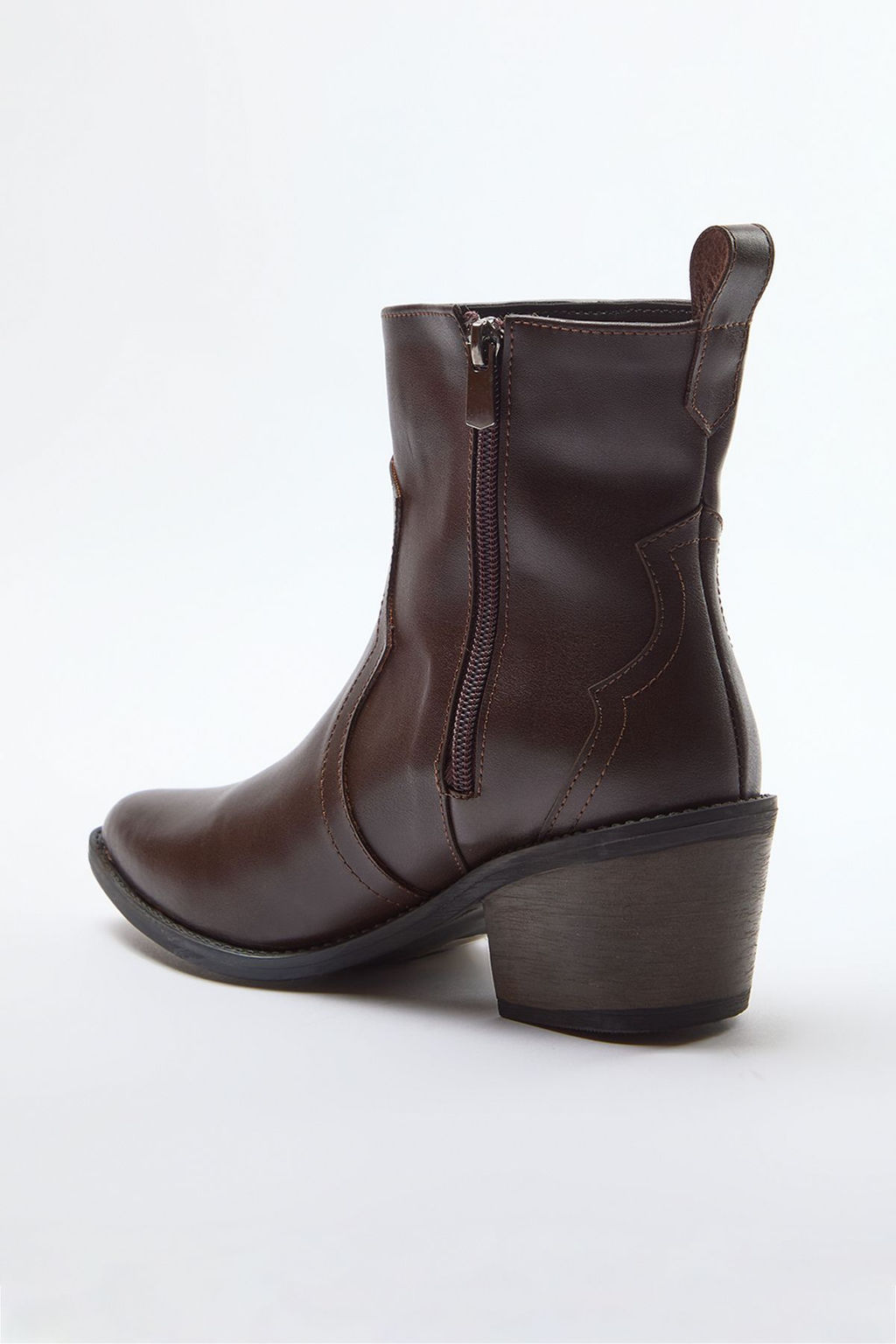 Kahverengi Kad?n 5 cm Blok Topuklu Kovboy Bot TAKAW25BO00033